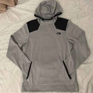 The North Face Men’s Ampere Hoodie Pullover Jacket Gray Pockets Fleece M READ